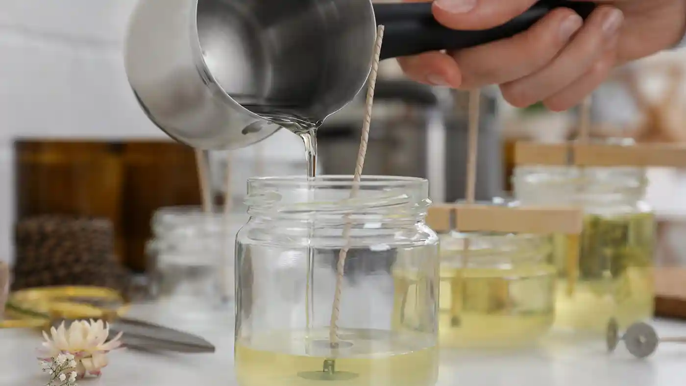 Pouring Wax for Candle