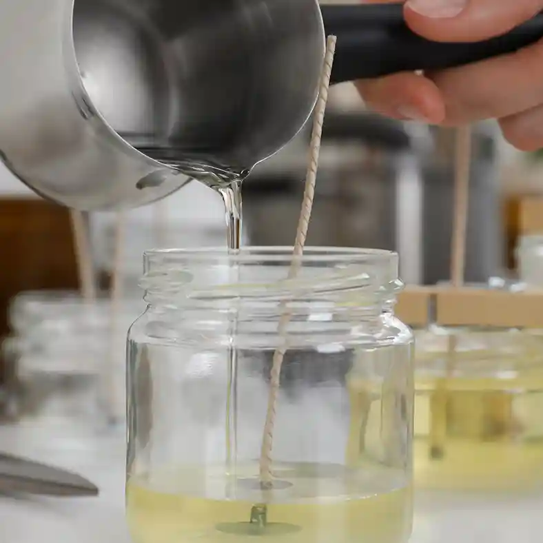 Pouring Wax for Candle